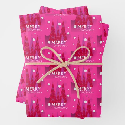 Roze kerst inpakpapier vel (In situ)