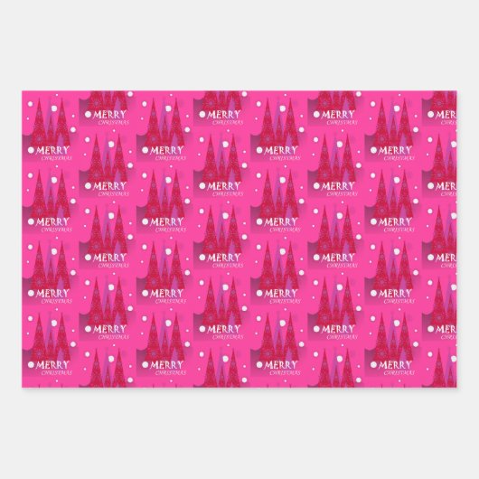 Roze kerst inpakpapier vel (Voorkant)