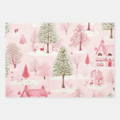 roze kerst inpakpapier vel (Voorkant 3)