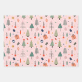 Roze kerst inpakpapier vel (Voorkant)