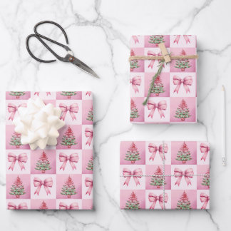 Roze kerst inpakpapier vel