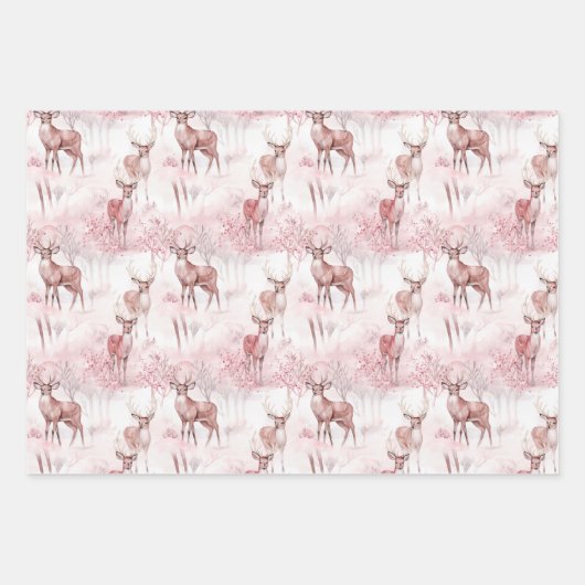 Roze kerst inpakpapier vel (Voorkant 2)