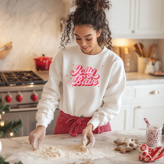 Roze Kerst Jolly Babe Trendy Font Trui