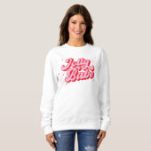 Roze Kerst Jolly Babe Trendy Font Trui (Voorkant volledig)