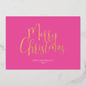 Roze Kerst Kaarten met Foto (Voorkant)