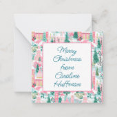 Roze Kerst Kerken Gift Enclosure Notitiekaartje (Voorkant)