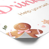 Roze Kerst Kleine Cookie Baby shower Drinken Poster (Hoek)