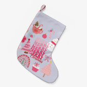 Roze kerst kleine kerstsok (Voorkant (Hangend))