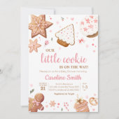 Roze Kerst Kleine Koekje Baby Shower Kaart (Voorkant)