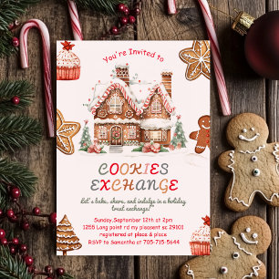 Roze Kerst Koekenruil   Kleurrijk Kerstfeest  Kaart
