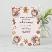 Roze Kerst Koekjes Uitwisselen Kaart (Staand voorkant)