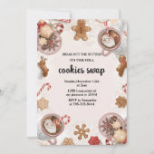 Roze Kerst Koekjes Uitwisselen Kaart (Voorkant)
