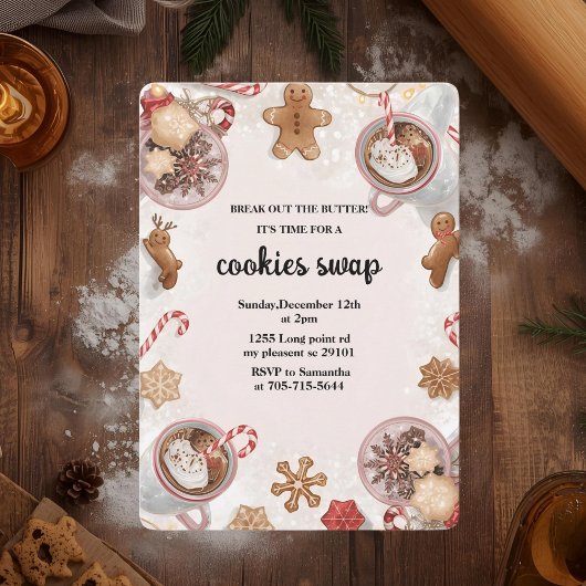 Roze Kerst Koekjes Uitwisselen Kaart