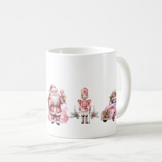 Roze kerst koffiemok (Voorkant rechts)