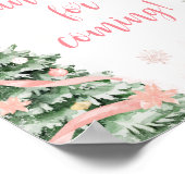 Roze Kerst Koud Buiten Bedankt voor je komst Poster (Hoek)