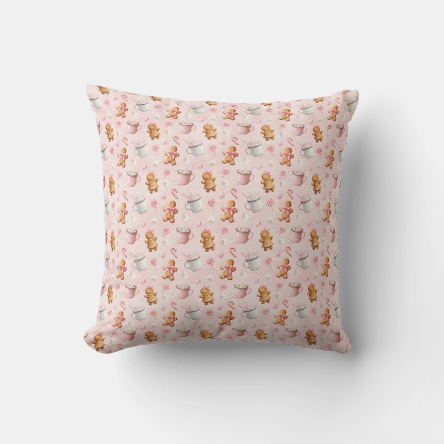 Roze kerst  kussen (Voorkant)