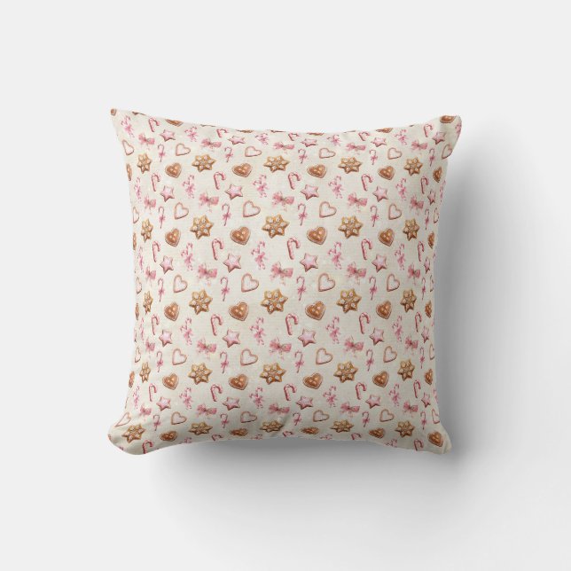 Roze kerst  kussen (Voorkant)