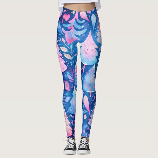 Roze Kerst Leggings (Voorkant)