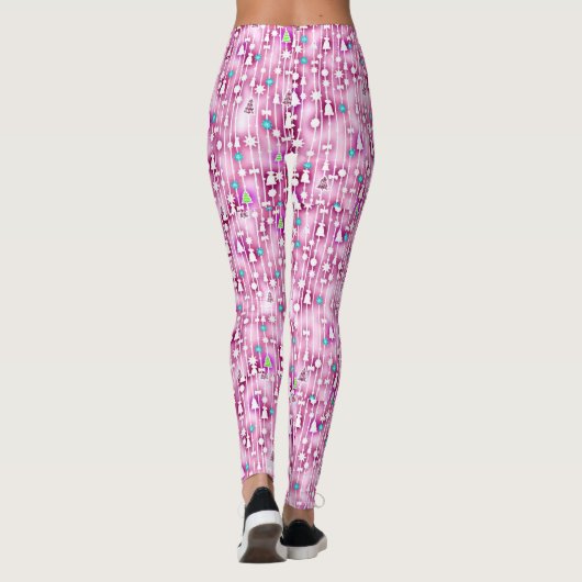 Roze kerst leggings (Achterkant)
