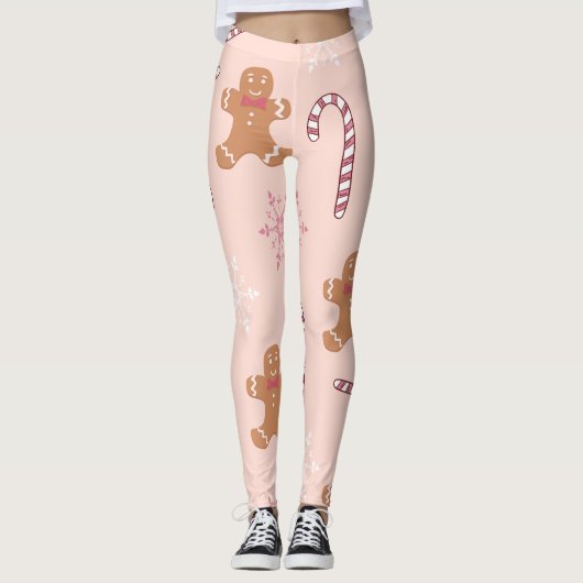 roze kerst leggings (Voorkant)