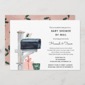 Roze Kerst Mailbox Baby shower per Mail Kaart (Voorkant / Achterkant)
