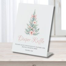 Roze Kerst Meisje Baby Shower Luier Raffle