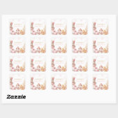 Roze Kerst Meisje Baby Shower Vierkante Sticker (Vel)
