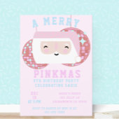 Roze Kerst Meisjes Disco Verjaardagsfeestje Kaart