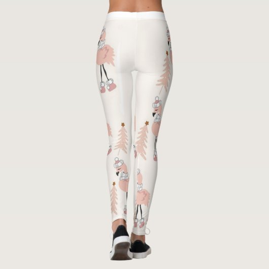 Roze kerst met Flamingo Leggings (Achterkant)