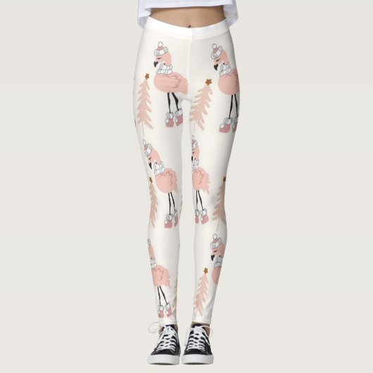 Roze kerst met Flamingo Leggings (Voorkant)