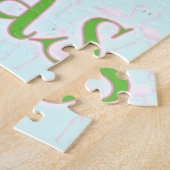 Roze kerst met Flamingo Legpuzzel (Zijkant)