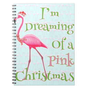 Roze kerst met Flamingo Notitieboek