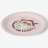 Roze kerst met Groovy Retro Papieren Bordje (Gekanteld)