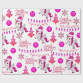 Roze kerst met kerst omslagpapier cadeaupapier (Vlak)