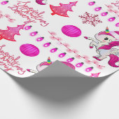 Roze kerst met kerst omslagpapier cadeaupapier (Hoek)