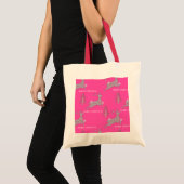 Roze kerst met kerstmousserende rendiervis tote bag (Voorkant (product))