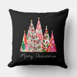 Roze Kerst Moderne Elegante Bomen Kussen