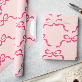 Roze Kerst Moderne Vakantie Bogen Cadeaupapier