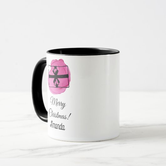 Roze kerst mok (Voorkant links)