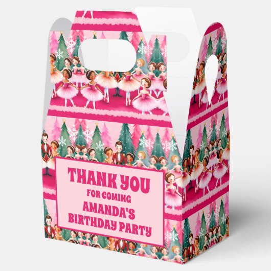 Roze Kerst Notenkraker Ballerina Kids Verjaardag Bedankdoosjes (Geopend)