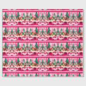 Roze Kerst Notenkraker Ballerina Kids Verjaardag Cadeaupapier (Vlak)