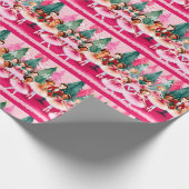 Roze Kerst Notenkraker Ballerina Kids Verjaardag Cadeaupapier (Hoek)