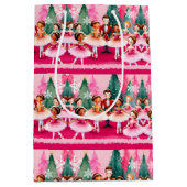 Roze Kerst Notenkraker Ballerina Kids Verjaardag Medium Cadeauzakje (Voorkant)