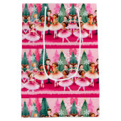 Roze Kerst Notenkraker Ballerina Kids Verjaardag Medium Cadeauzakje (Achterkant)