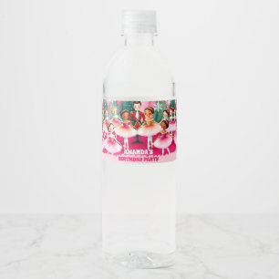 Roze Kerst Notenkraker Ballerina Kids Verjaardag Waterfles Etiket