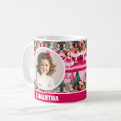 Roze Kerst Notenkraker Ballerina Kinder Foto Mok (Voorkant links)