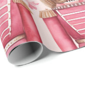 Roze Kerst notenkraker Cadeaupapier (Rol Hoek)