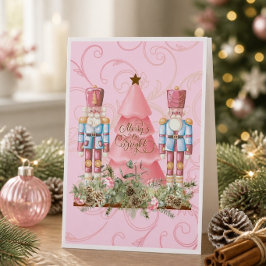 Roze Kerst Notenkraker en Kerstboom Kerstkaart Kaart