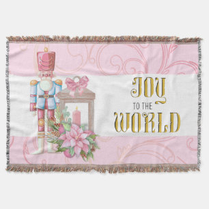Roze Kerst Notenkraker Joy to the World Deken