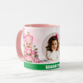 Roze Kerst Notenkraker Kinder Foto Hot Chocolate Mok (Voorkant links)